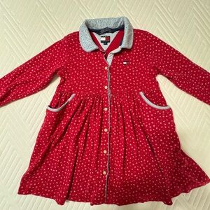 Vintage Tommy Hilfiger Red Kids Dress 100% Cotton